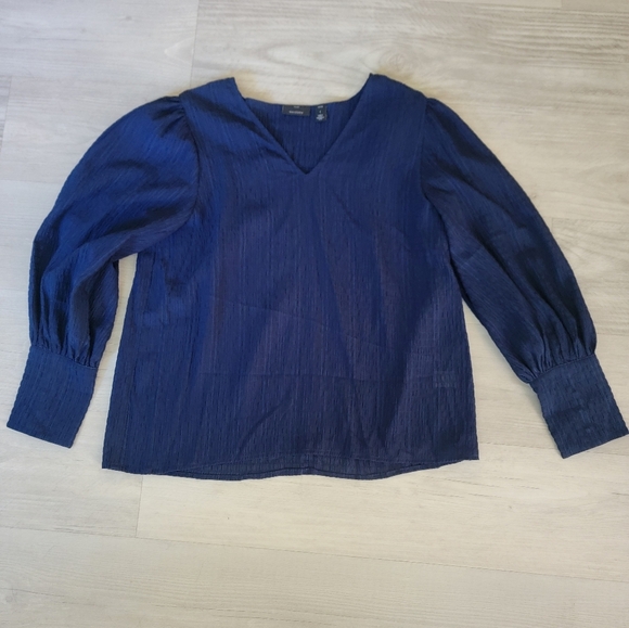 Halogen Tops - Halogen Textured Navy Blouse